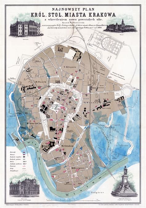 Plakat Mapa Plan Krakowa R