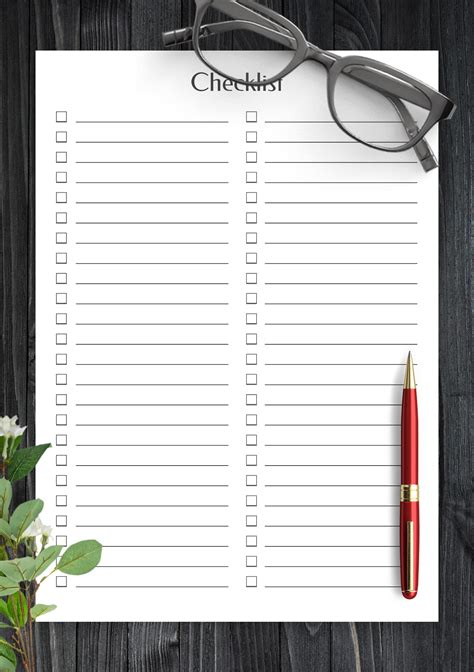 Printable Checklists Browse The Selection Of The Best Blank Checklist