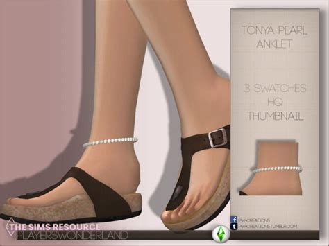 Tonya Pearl Anklet By Playerswonderland At Tsr Sims 4 Updates