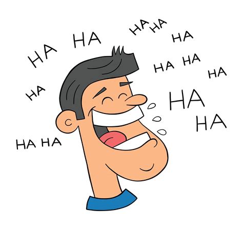 Cartoon Man Very Happy And Laughing Out Loud Vector Illustration
