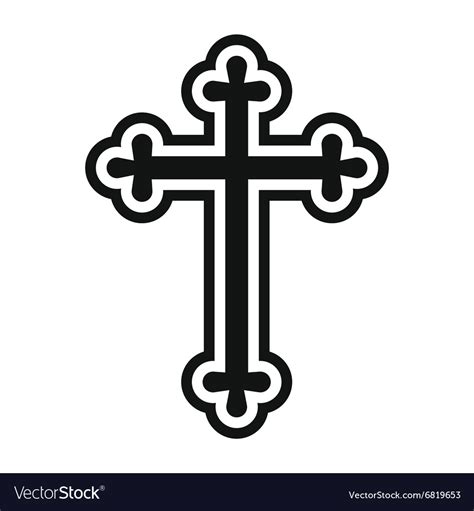 Christian Cross Simple Icon Royalty Free Vector Image