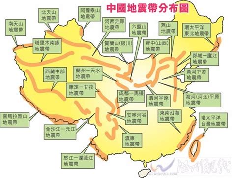 中国地震主要分布在五个区域： 台湾省 、西南地区、 西北地区 、华北地区、东南沿海地区和23条地震带上。 中国地震带清晰分布图 中国有哪些地震带_百度知道