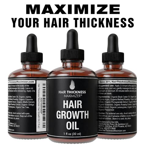 Organic Hair Growth Oils For Hair Thickening Hair Thickness Maximizer