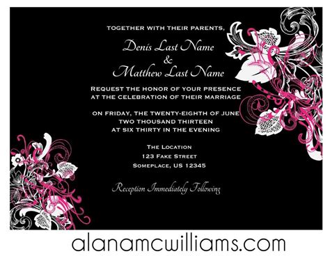 Pink And Black Wedding Invitation Cute Wedding Ideas Black Wedding
