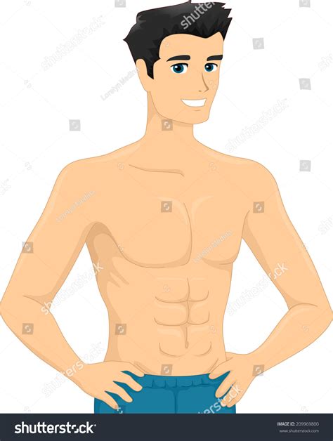 Illustration Of A Man Showing His Six Pack Abs 209969800 Shutterstock