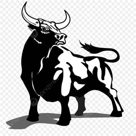 Black Bull Vector Png Images The Bull In Black Shape Bull Drawing