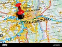 Straßburg (Frankreich) auf Karte Stockfotografie - Alamy