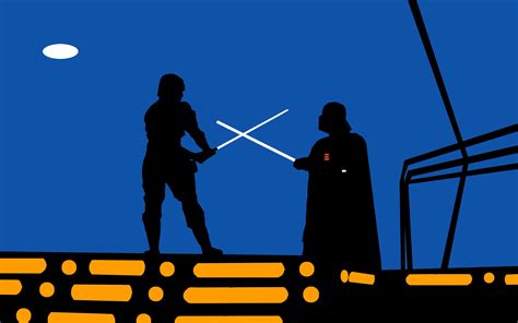 Black And Blue Man Illustration Star Wars Minimalism Darth Vader Luke Skywalker Hd Wallpaper
