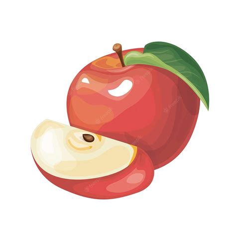 Dibujo Vectorial De Una Manzana Roja Sobre Un Fondo Blanco Manzana