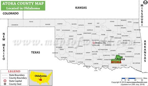 Atoka County Map Oklahoma