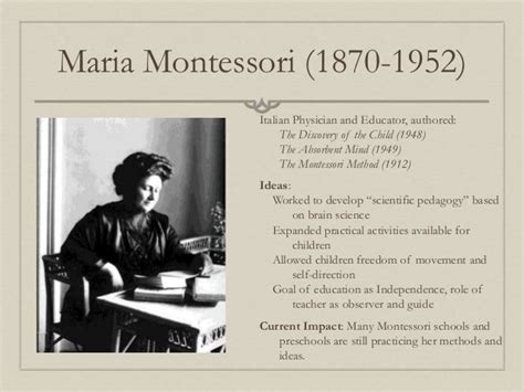 The Life Of Maria Montessori And Her Contribution To Education