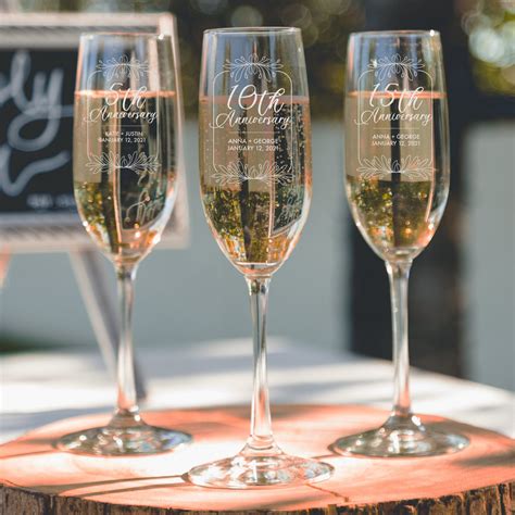 50th Anniversary Champagne Flutes Personalized Toasting Etsy