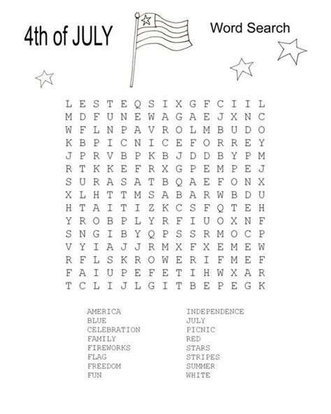 Sixteen 4th Of July Word Search Puzzles Kitty Baby Love