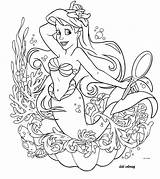 Disney Ariel Princess Printable Coloring Walt Colouring Princesses Sheets Barbie Mermaid Coloriage Sheet Adults Printables Adult Fish Colorear Cartoon Dania sketch template