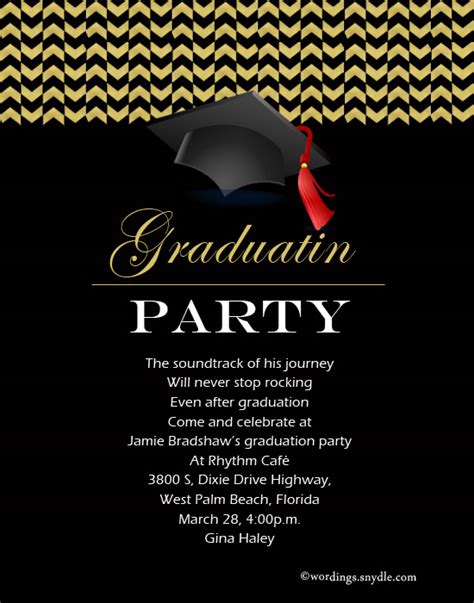 Sample Graduation Party Invitation