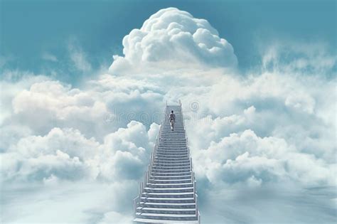 Stairway To Heaven Last Journey To Afterlife Religious Concept Bible Angels Death Stock