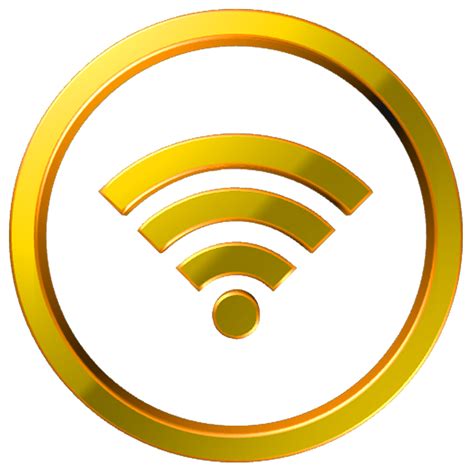 Wifi Wireless Internet Connection Gold Icon 3d Illustration 8506462 Png