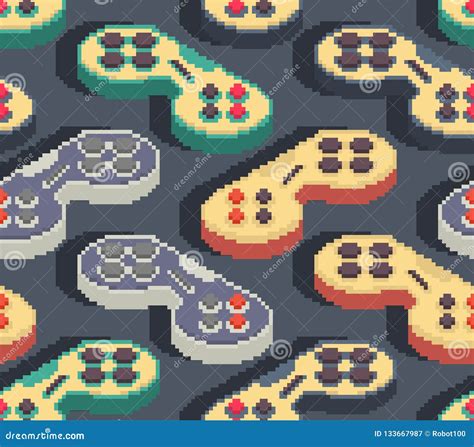 Gamepad Pixel Art Joystick 8bit Video Game Old School Control Cartoon
