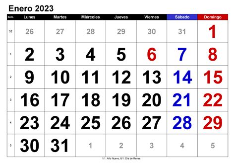 Mensual Calendario Enero 2023 Chile Docalendario
