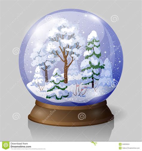 Snow Globe Stock Vector Illustration Of Frozen Christmas