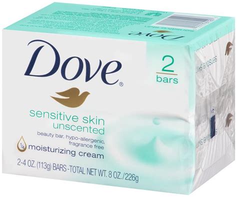 Dove bar soap bar for sensitive skin. Dove Sensitive Skin Unscented Bath Bars 2-3.75 Oz Bars ...