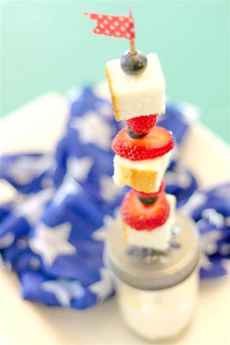 Red White And Blue Fruit Skewers Made With Happy