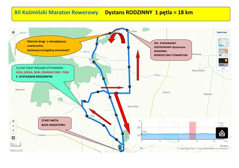 Przebieg tras XII Koźmińskiego Maratonu Rowerowego AGK Koźmin