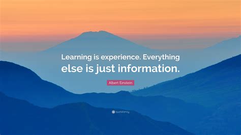 Albert Einstein Quote Learning Is Experience Everything Else Is Just