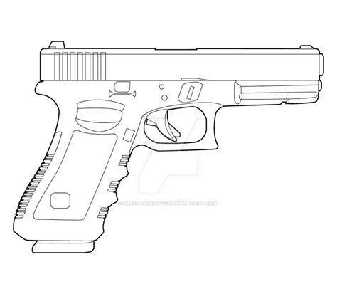 Glock Outline Drawing Sketch Coloring Page