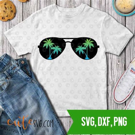 Palm Tree Sunglasses SVG DXf PNG Cut Files Suitable For Cricut