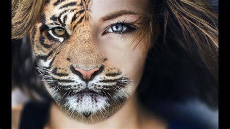 Tiger Effect On Face In Photoshop 2017 Youtube