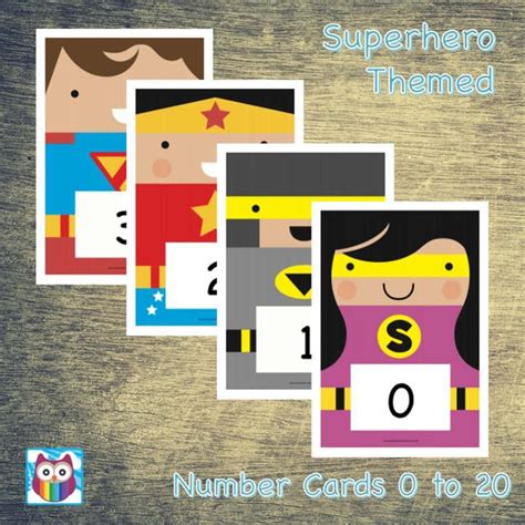 A4 Superhero Number Cards 0 20 Primary Classroom Resources