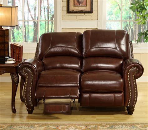 Abbyson Living Madison 2 Pc Leather Pushback Reclining Sofa And Love