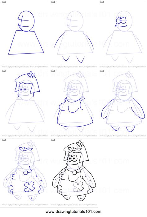 How To Draw Margie Star From Spongebob Squarepants Printable Drawing