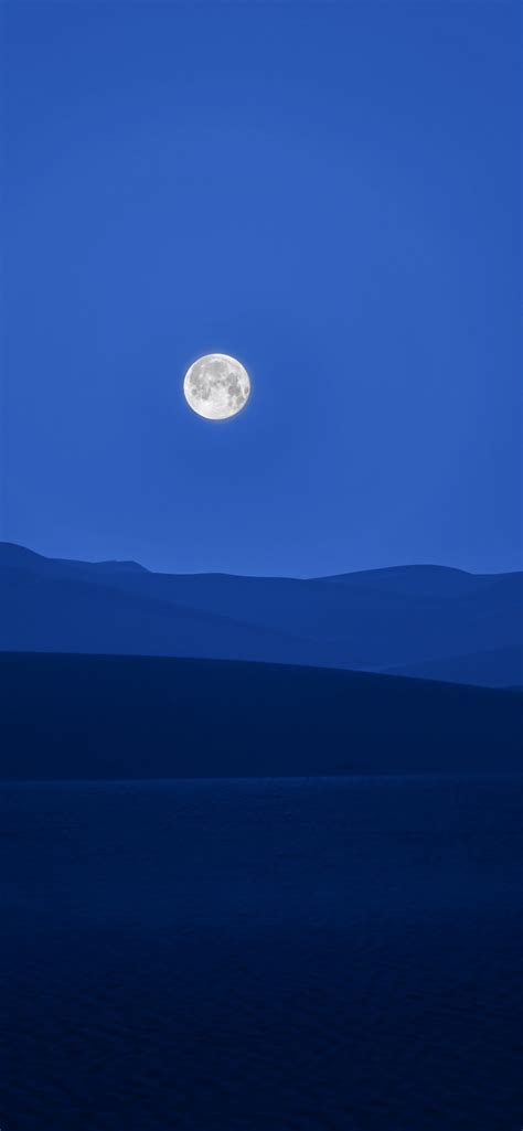 Full Moon Wallpaper 4k Silhouette Mountain Range Night Sky