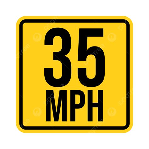Speed Limit 35 Road Sign