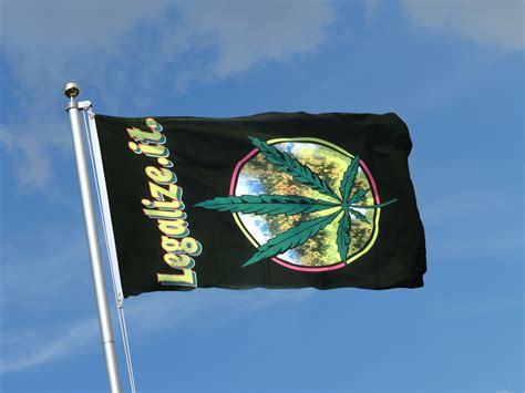 Drapeau Cannabis Legalize It 90 X 150 Cm M Drapeaux