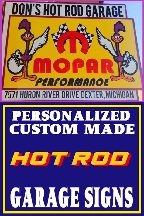 Hot Rod Garage Signs Custom Made Garage Signs Personalized Garage