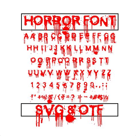 Horror Font Svg Blood Alphabet Blood Font Horror Letters Etsy