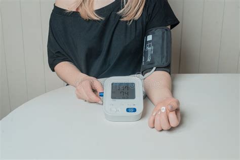 Self Examination Od Blood Pressure At Home Stock Image Image Of Hair