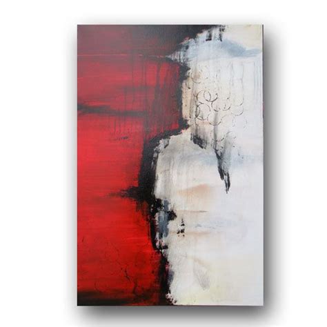 Red Painting Original Abstract Painting Black And White