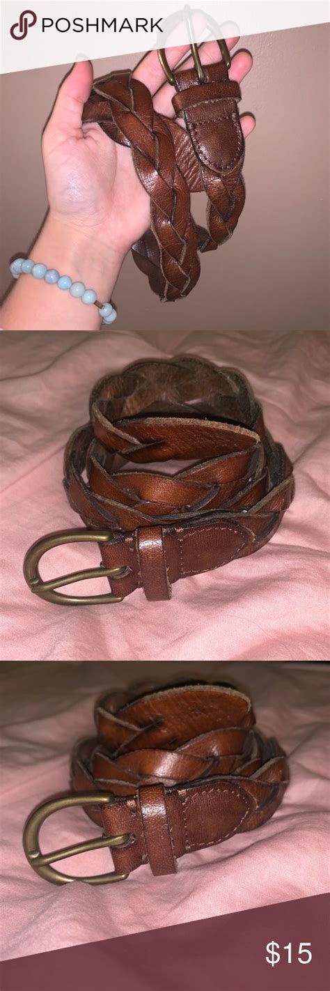 Abercrombie And Fitch Brown Leather Braided Belt Braided Belt Brown Leather Leather