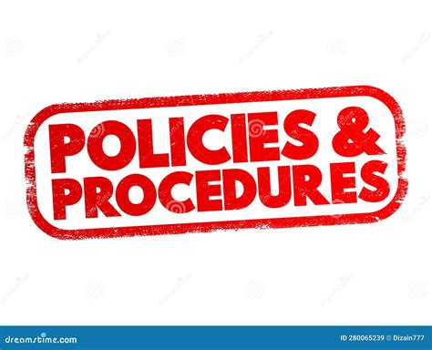 Policies And Procedures Text Stamp Concept Background Stock