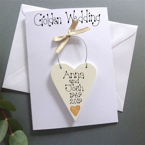 Personalised Golden Wedding Card By Country Heart