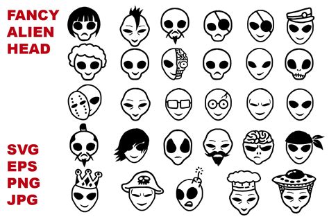 Alien Head Svg Eps Svg Png And  Files Folder Janainataba