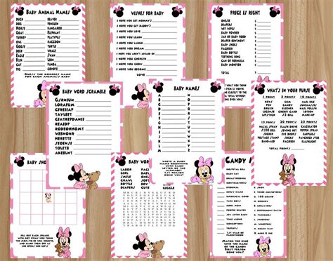 MEGA Sale All Games Minnie Mouse Baby Shower Games Etsy Minnie Mouse Baby Shower Minnie