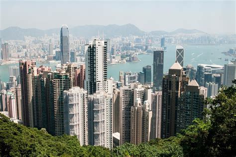 빅토리아 피크 Victoria Peak의 상단에서 홍콩의 최고의 도시를 다운 받으십시오
