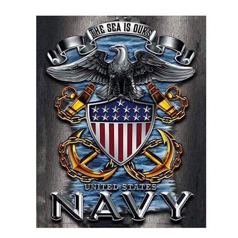 Us Navy Eagle Emblem Poster Print 8 X 10 Naval Wall Art
