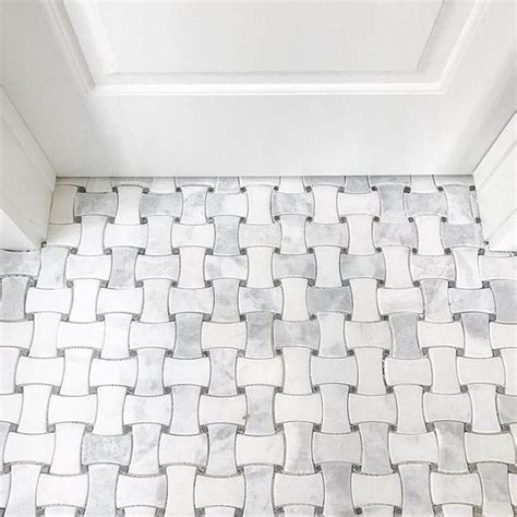 Tiles come in various textures and give a good grip so that you don't slip on a wet floor. Bathroom mosaic floor tile - Hampton Delray Marble Mosaic ...