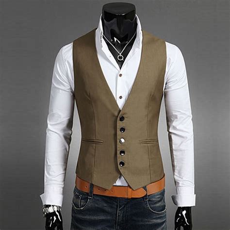 Men Sleeveless Jacket Business Suit Vest Slim Fit Gentleman Waistcoat
